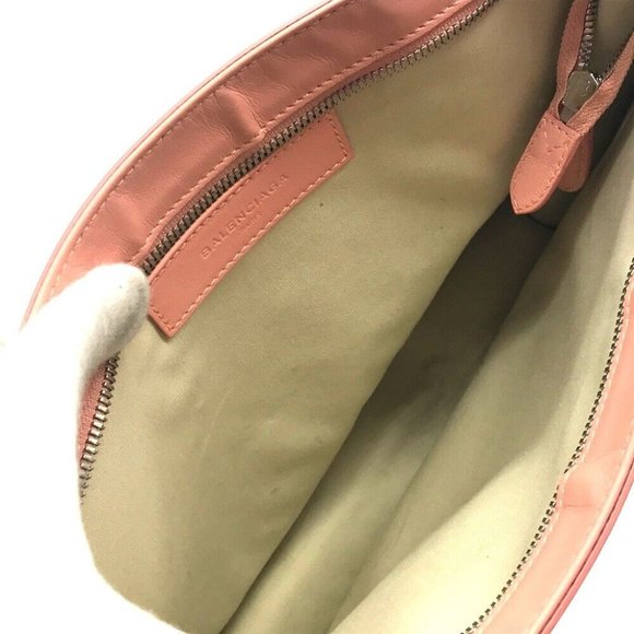 BALENCIAGA Classic Cluch Bag Natural x pink Canvas x Leather - Picture 11 of 11
